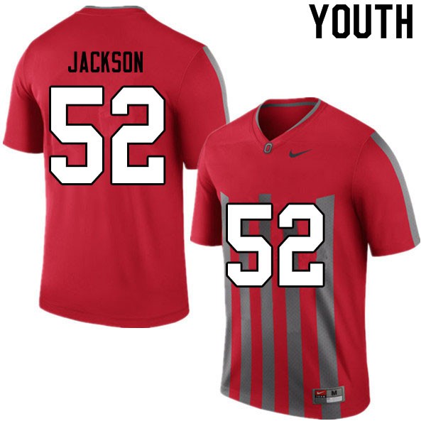 Ohio State Buckeyes #52 Antwuan Jackson Youth Stitch Jersey Retro OSU38171